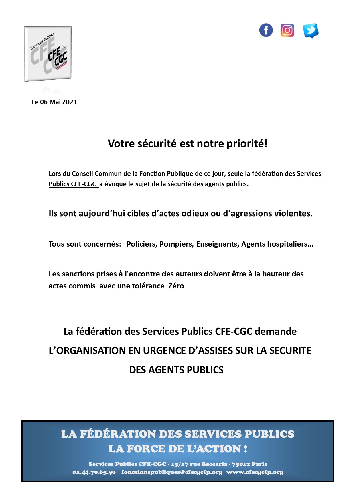 Votre sécurité est notre priorité