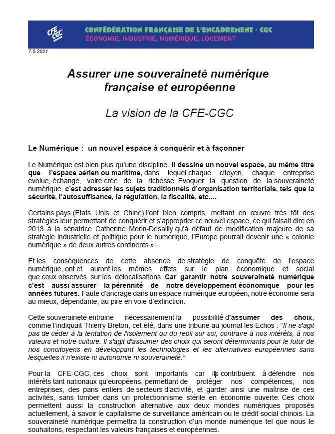 Le Numérique: un nouvel espace à conquérir