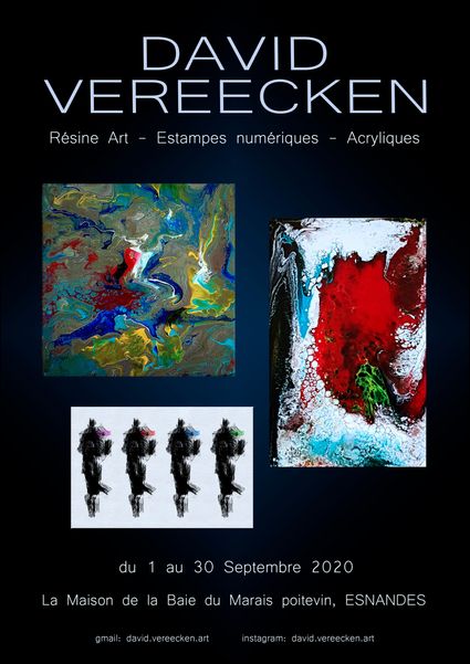 Affiche exposition de l'artiste placticien David Vereecken 2020. 
