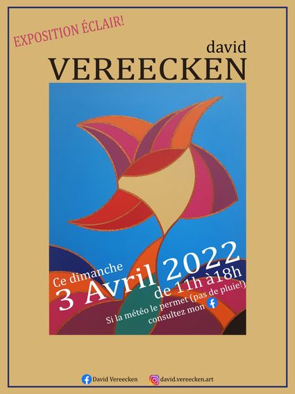 Affiche Exposition de l'artiste David Vereecken à Lagord en avril 2022..

