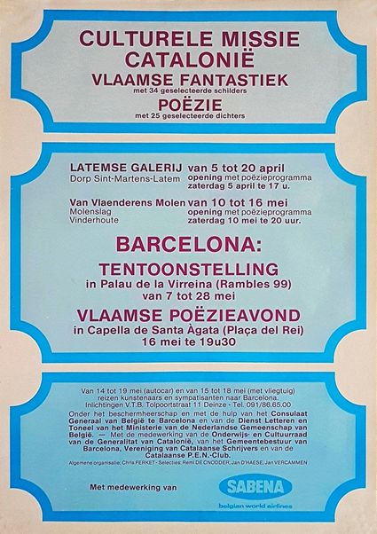 Tentoonstelling affiche Vlaamse Fantastiek Barcelona Spanje 1980
