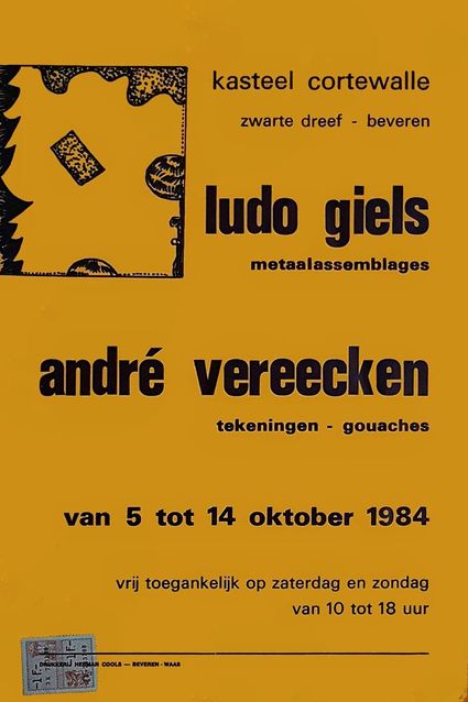 Tentoonstelling affiche André Vereecken & Ludo Giels in Kasteel Cortewalle Beveren - 1984
