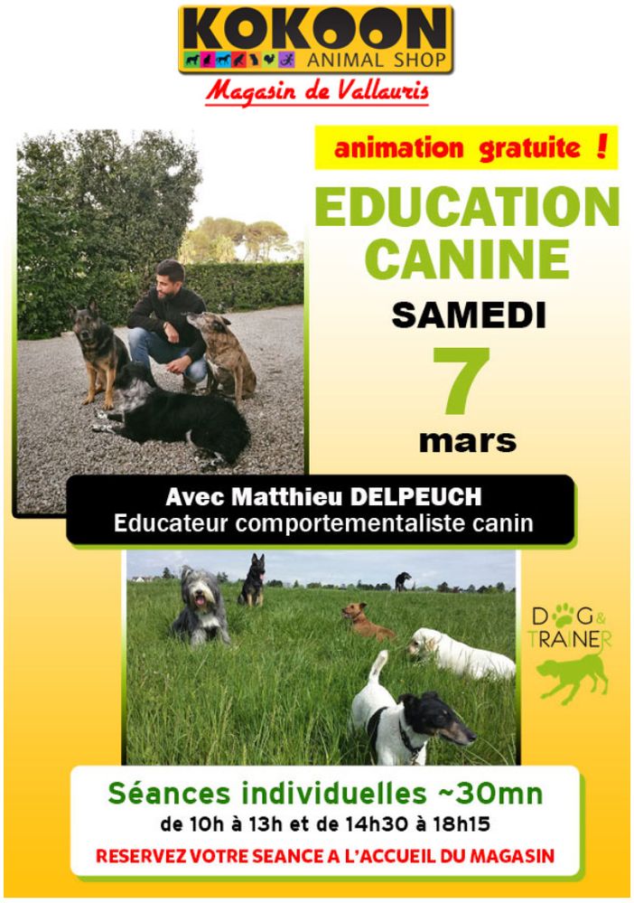 Vallauris : éducation canine le 7 mars