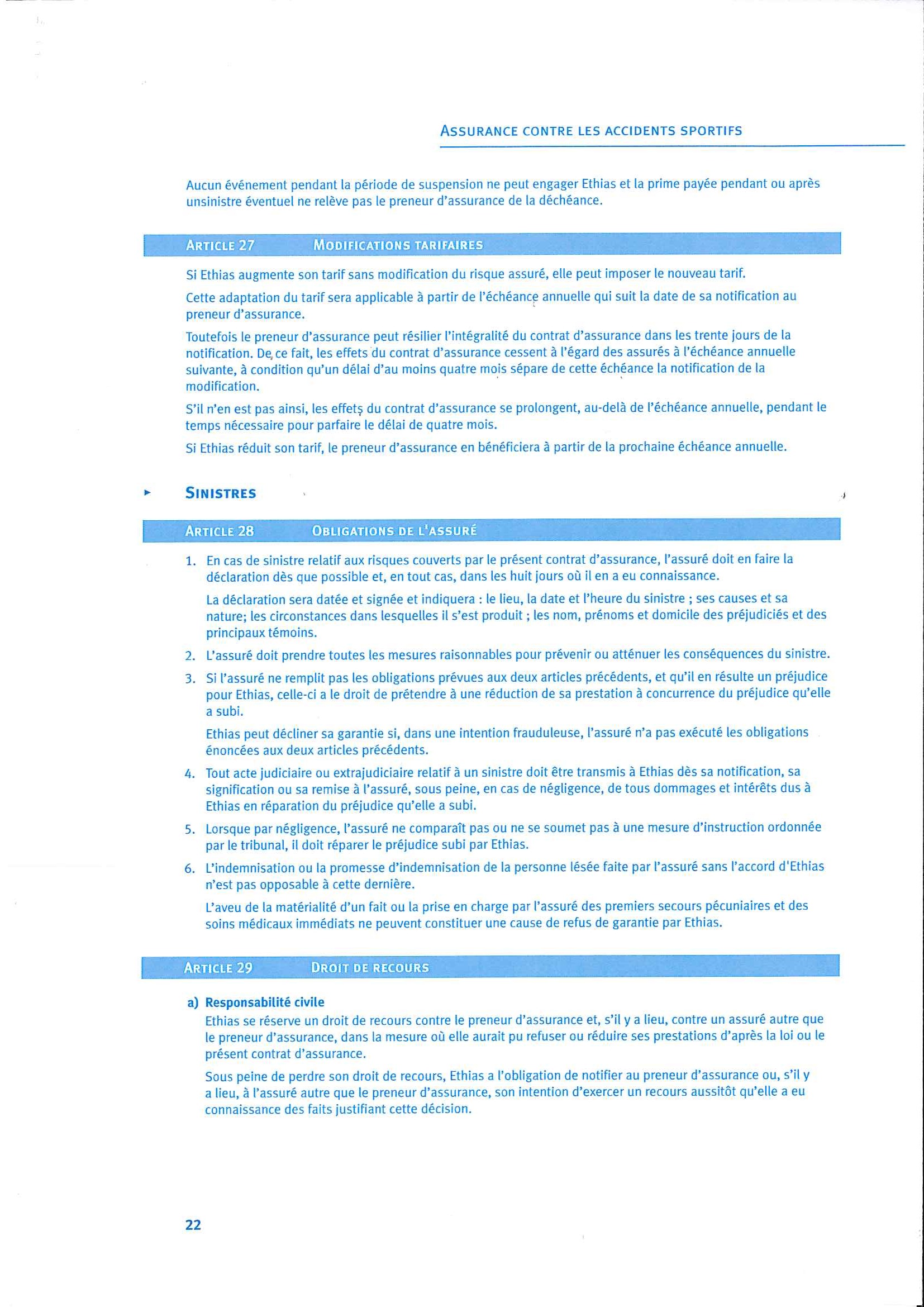 Contract d assurance 21 