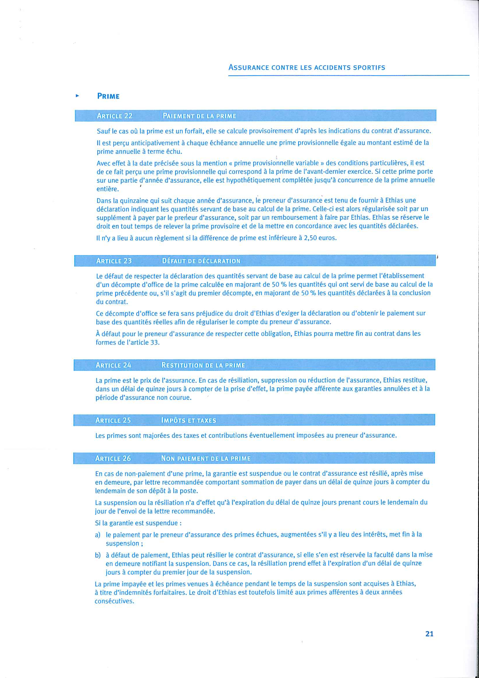 Contract d assurance 20 