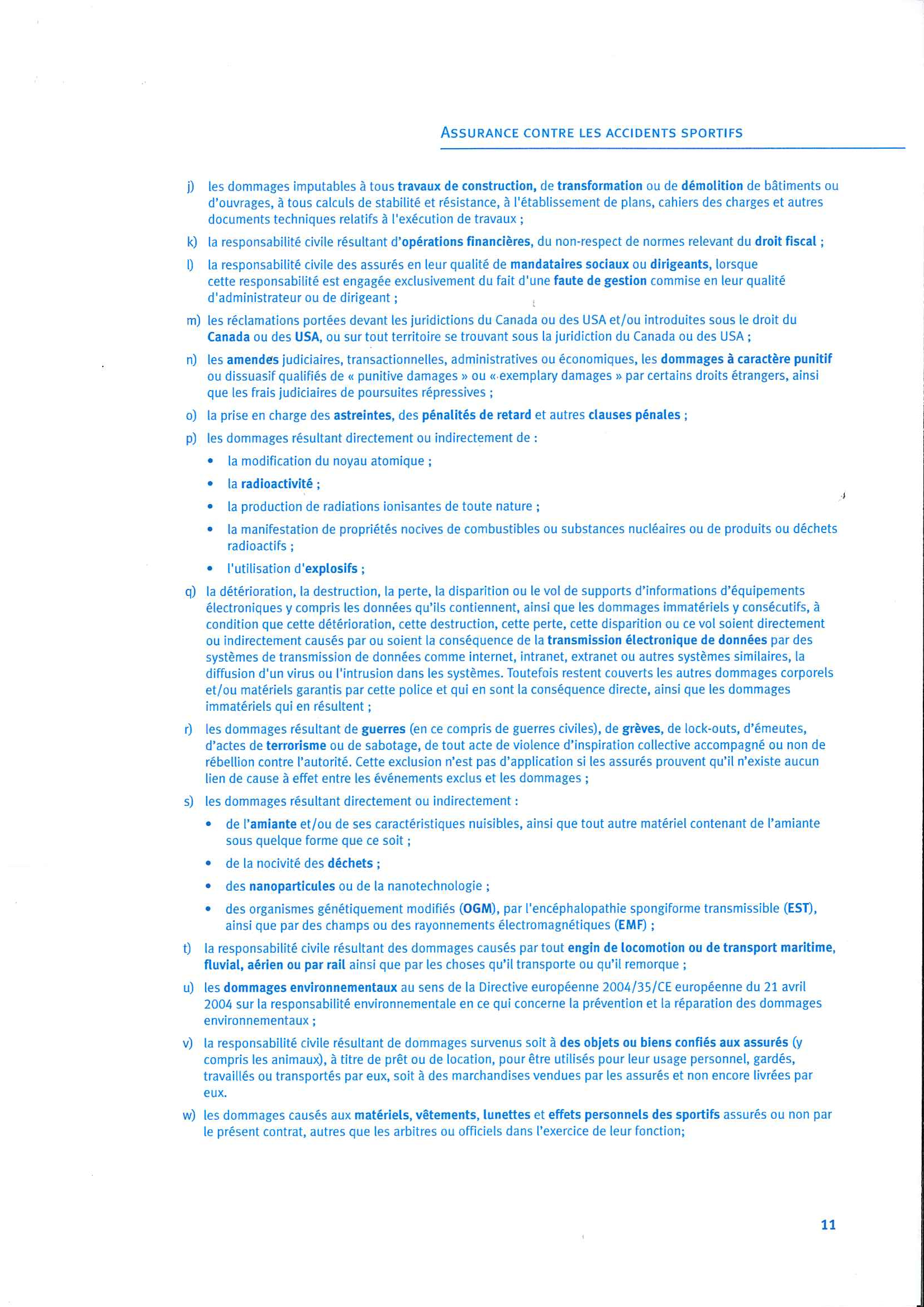 Contract d assurance 10 