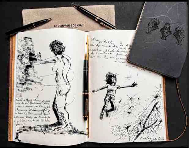 carnet de dessin en prenant des cours de dessin en stage sur la rochelle 