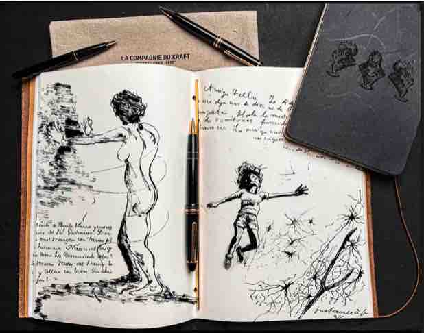 carnet de dessin en prenant des cours de dessin en stage sur la rochelle 