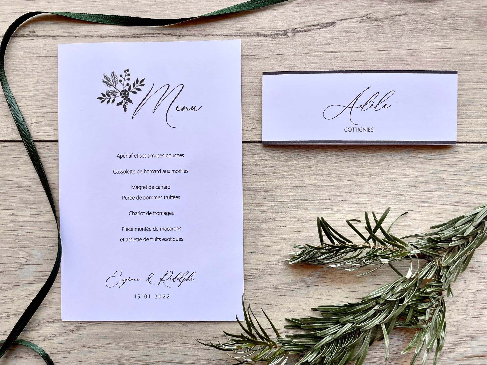 Menu marque place