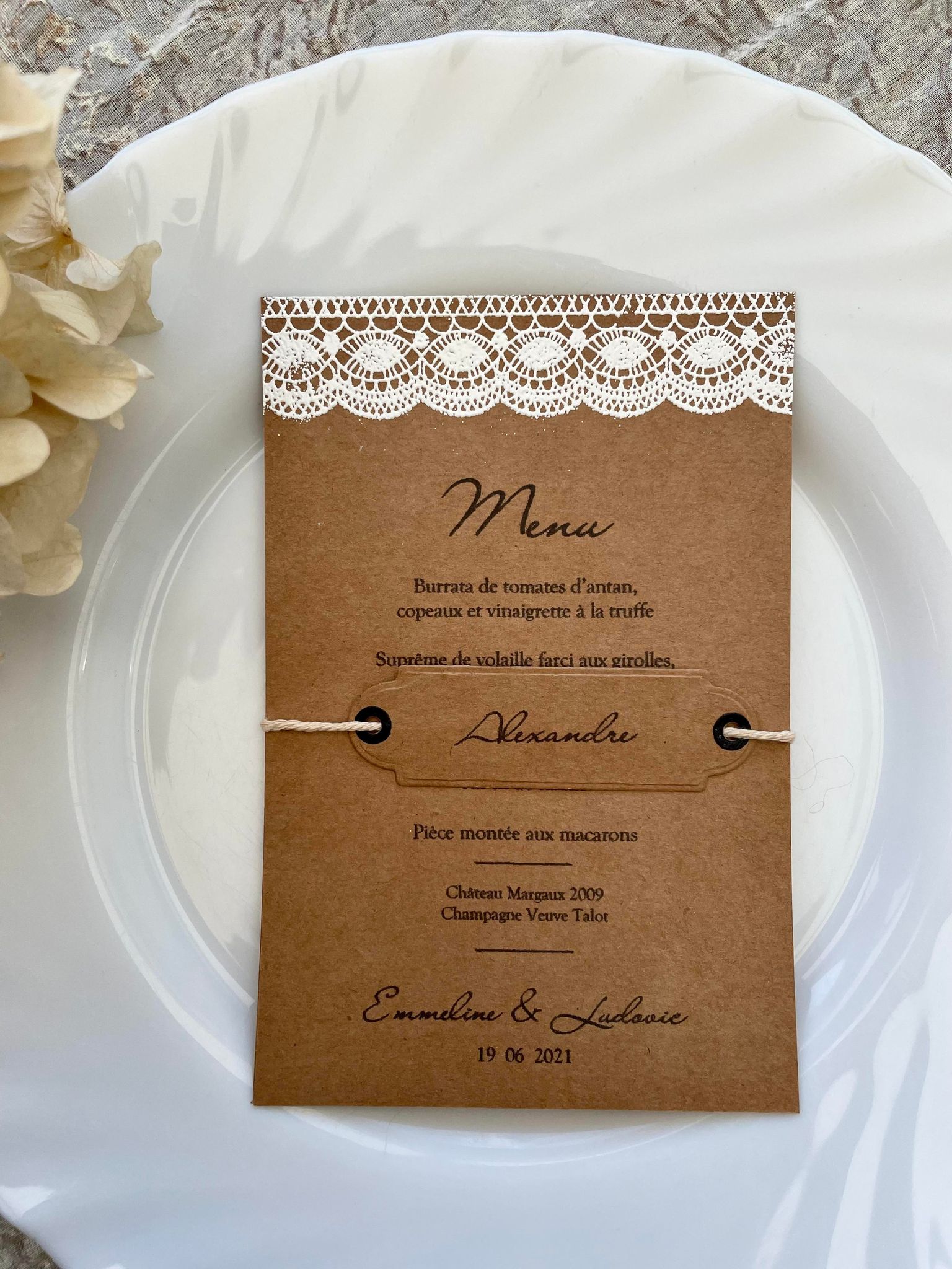Menu marque place