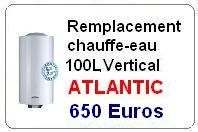 Remplacement chauffe eau atlantic 100 Litres vertical