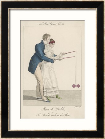 Gatine man helps a lady to start off the diabolo on the string n 3125341 0