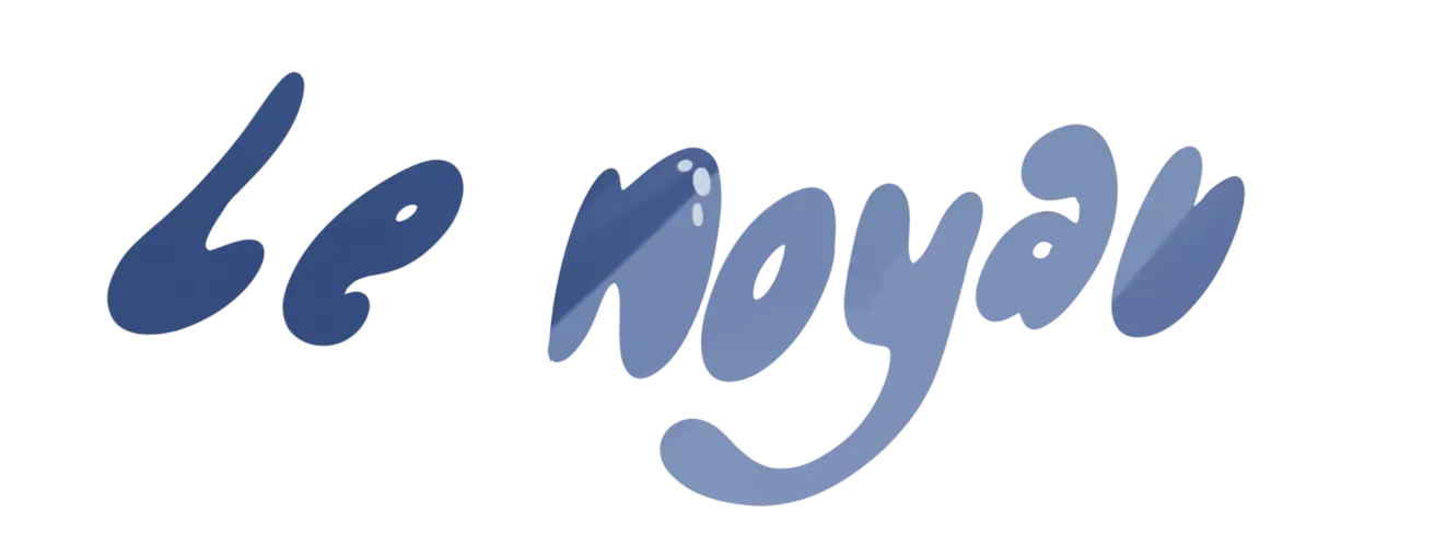 Titre "Le noyau" dessiné dans une typographie ronde et dans les tons bleu.