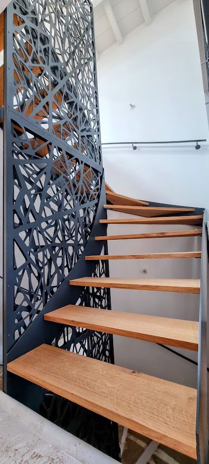 Escalier-metal-bois