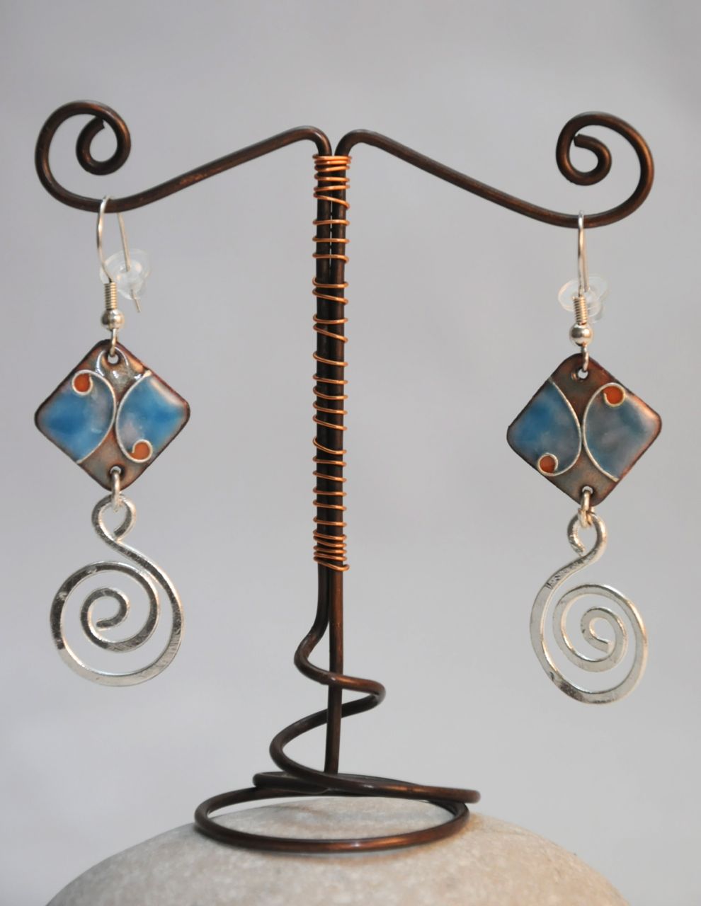 Boucles tortillons turquoise 1