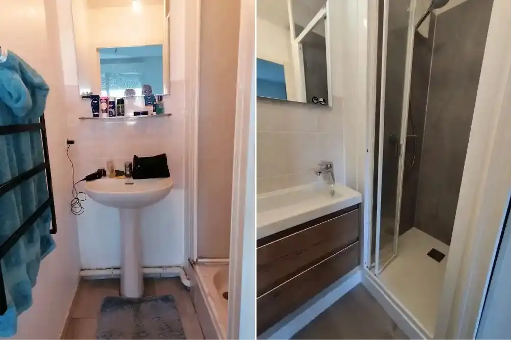 Renovation complete d une salle de d eau avant apres a saint sebastien sur loire