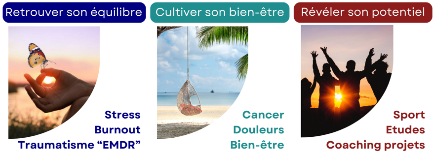 Apprenez à mieux gérer votre stress, améliorer votre sommeil et surmonter un traumatisme grâce à des séances de sophrologie personnalisées.