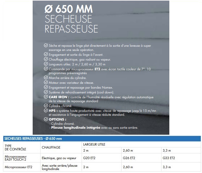 SECHEUSES REPASSEUSES danube 600 carasteristique