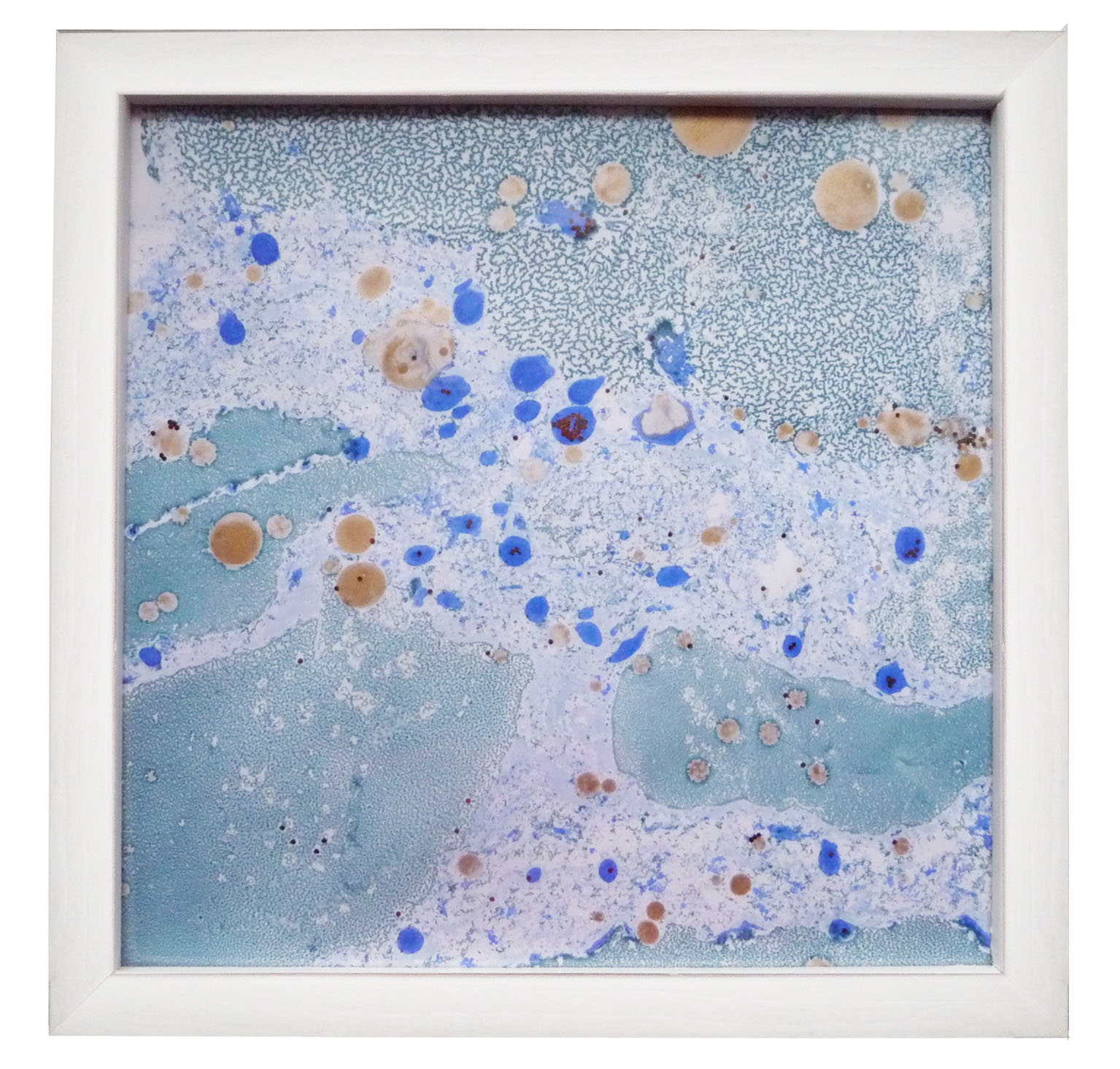 Peinture papier marbre bleu 22 5x22 5cm