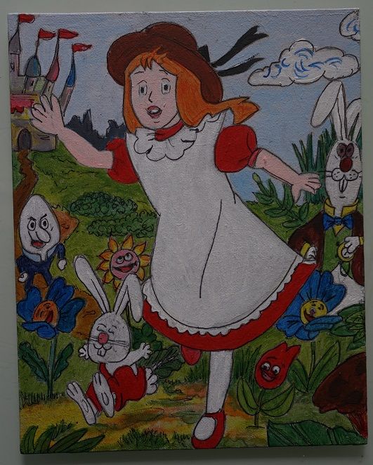 Bl tableau alice au pays des merveilles 24 x 30 cm