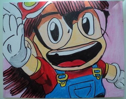 Tableau 24 x 30 cm selon arale docteur slump fait maison sur carton toile