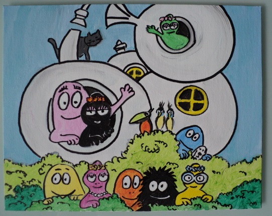 Tableau 24 x 30 cm selon les barbapapa