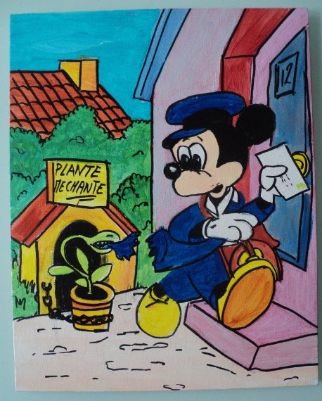 Tableau 30 x 24 cm selon le journal de mickey n 1298 15 5 1977