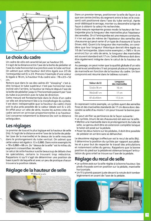 15 le velo de serie et la position du cycliste page 14