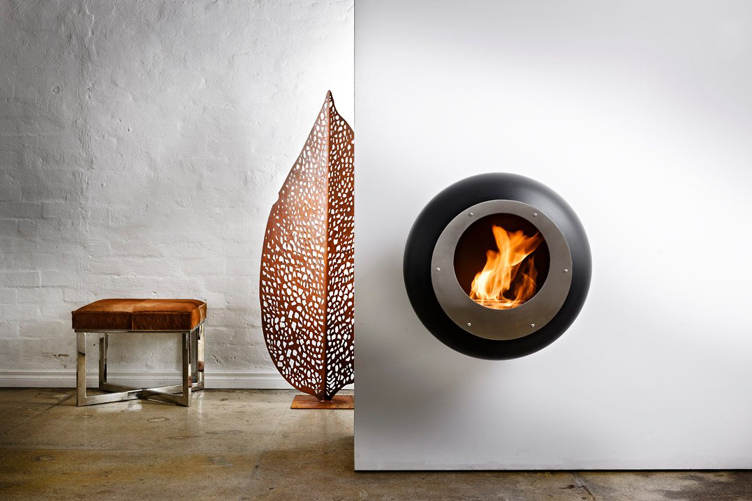 Cheminée bioéthanol murale Vellum black de COCOON FIRES
Rêve de Flamme Cocoon Fires Nord Pas de Calais 
