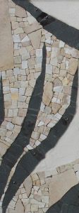 mosaic - mosaïques - herbes folles - fresque - gris - blanc - marbre - pierre - verre - herbes - végétal - ora mosaïques