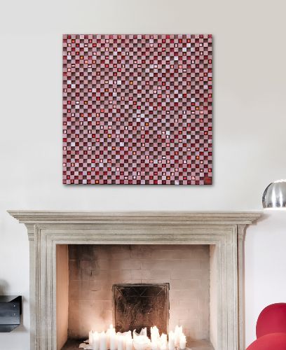 mosaic - mosaïques - damier - fresque -  rouge- grès - perles - afrique - vuitton - vintage - effet optique- ora mosaïques