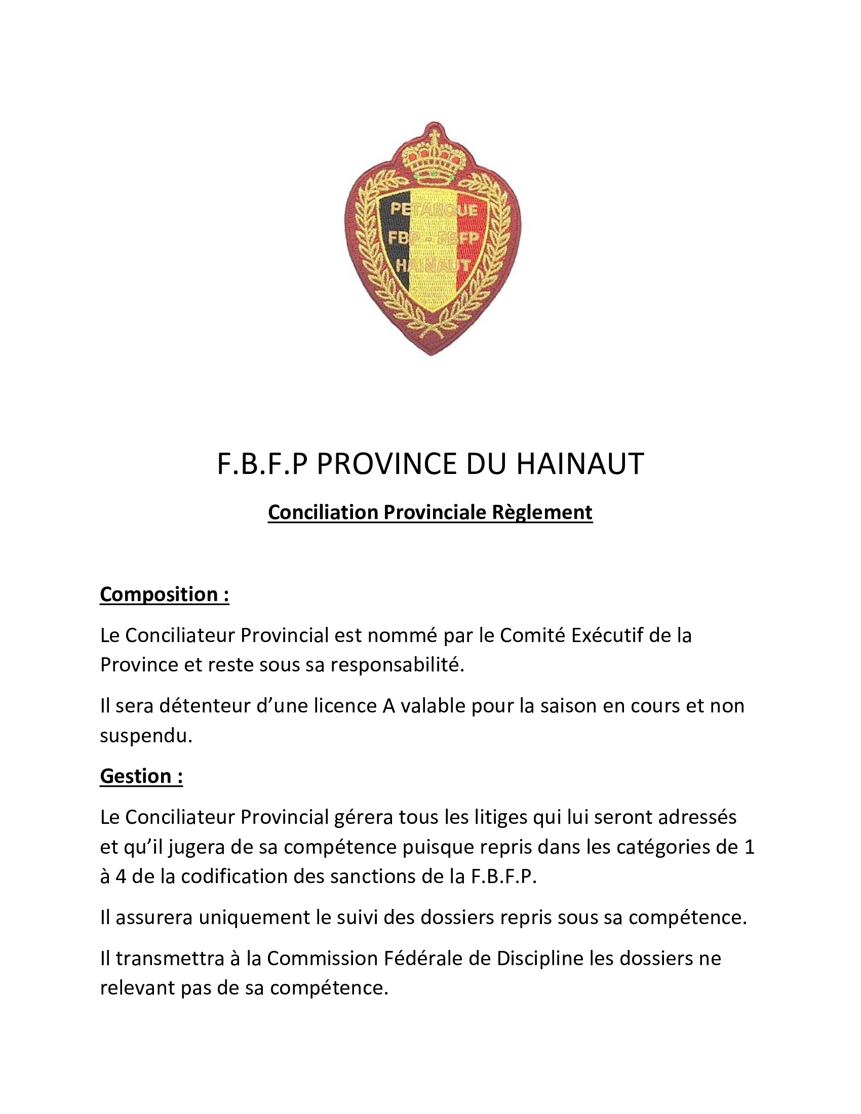 Conciliation provinciale 1