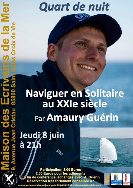 Amaury Guérin reviendra sur sa navigation en solitaire de l’été dernier vers le cercle polaire en répondant à la question : Les navigateurs solitaires sont-ils aujourd’hui réellement seul ?