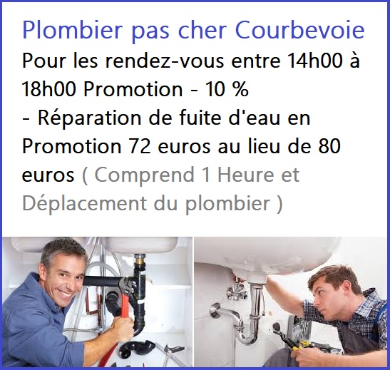 Plombier pas cher courbevoie