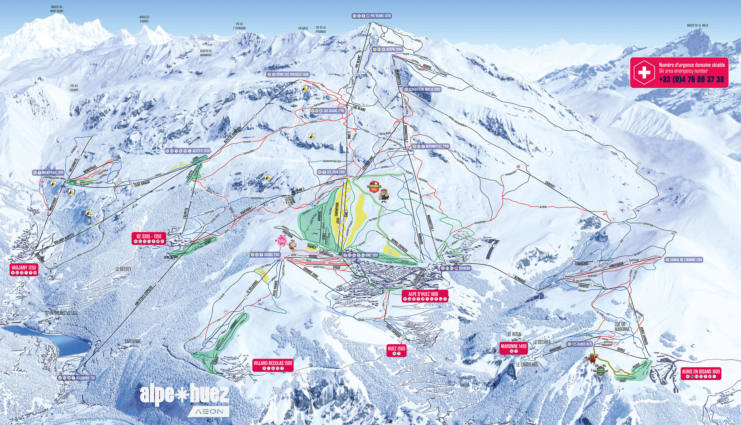 Alpe dhuez plan pistes