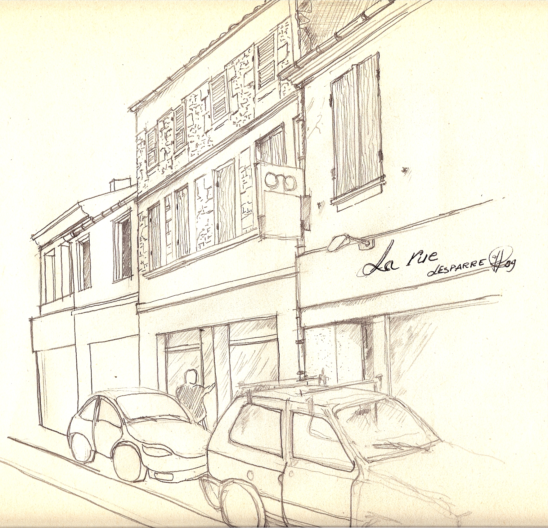 Dessin vue cote rue