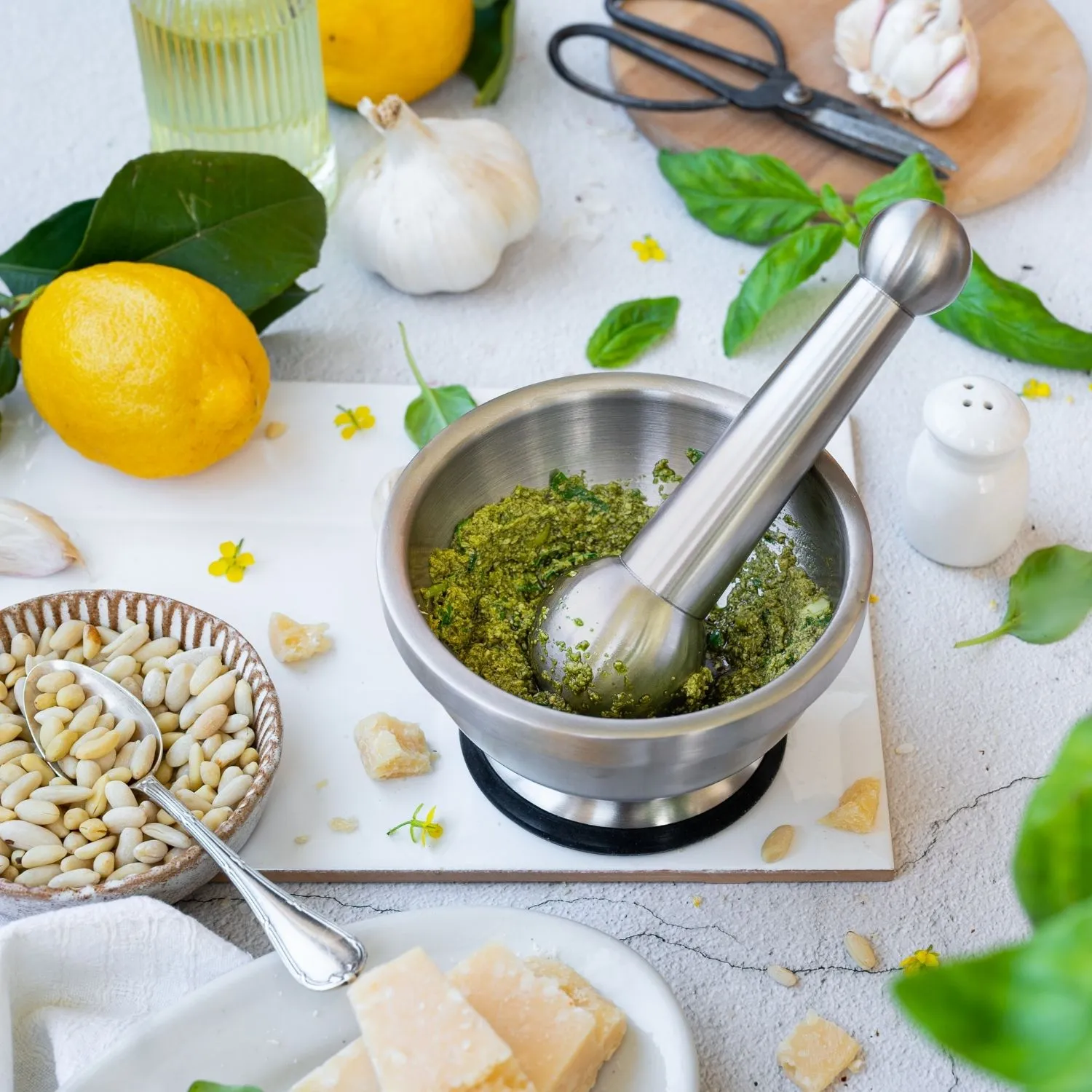 Mortier pilon moudre inox f28050 gris m and co mastrad 3