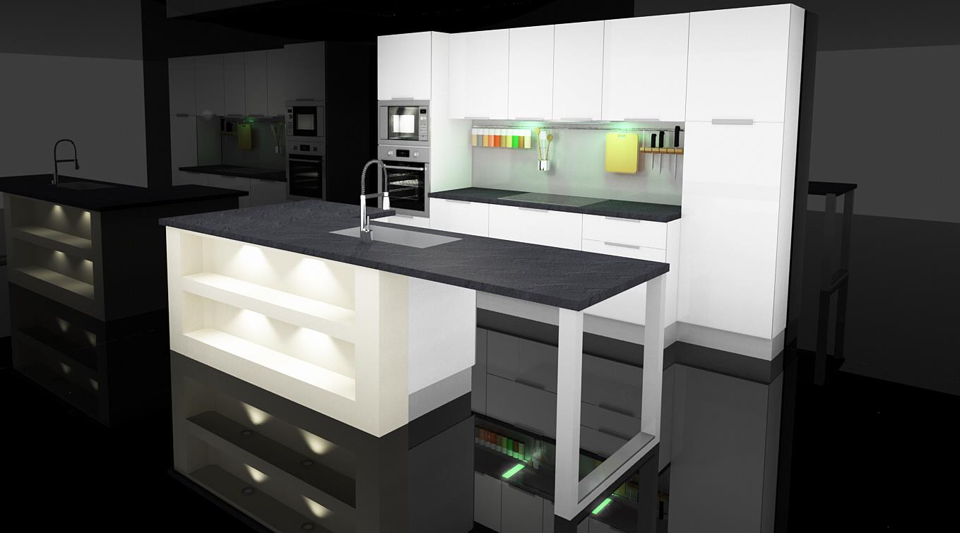 Pau cuisines ilot central