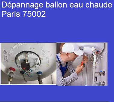 Dépannage ballon eau chaude Paris 75002