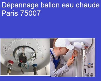 Dépannage ballon eau chaude Paris 75007