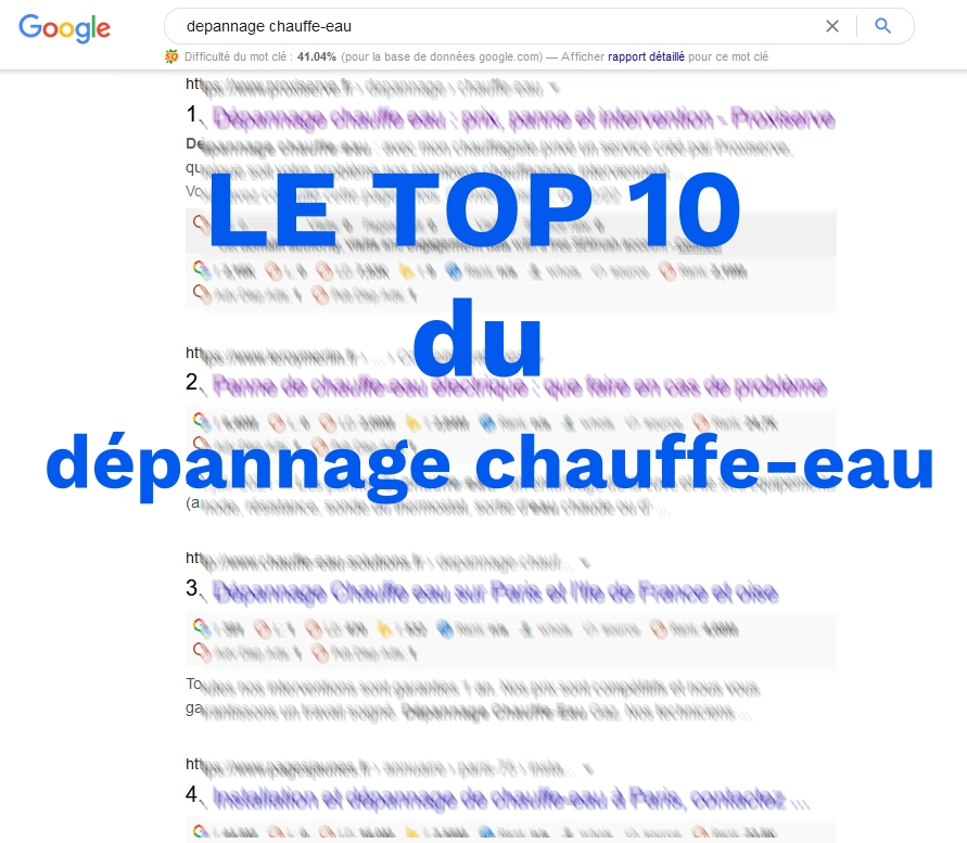 Top 10 : les meilleurs sites de dépannage chauffe-eau sur google