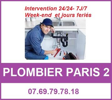 artisan plombier Paris 2 - dépannage plomberie Paris 2