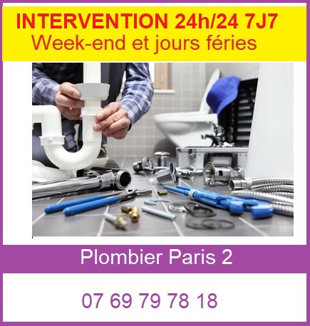 plombier paris 2 intervention 24h-24 7j-7 week-end et jours feries