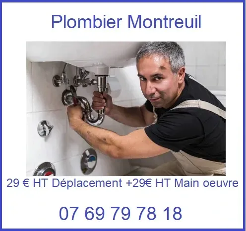 Plombier Montreuil 93100 : Avril 2023 
