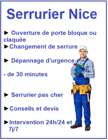 Serrurier Nice 7j/7 24H/24 - Urgence Dépannage Immédiat