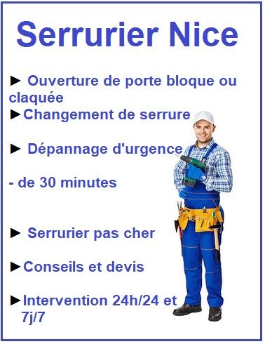 Serrurier Nice 7j/7 24H/24 - Urgence Dépannage Immédiat