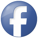 Bouton facebook rond bleu