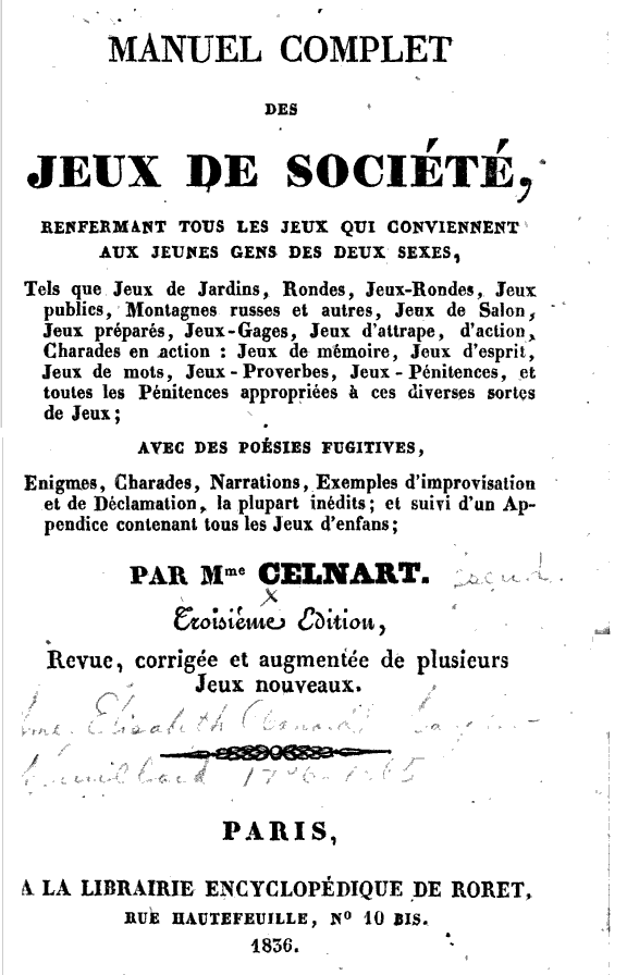 Manuel complet des jeux de societe renfermant tous les jeux qui conviennent 