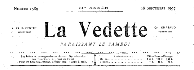 La Vedette 1907 couverture 