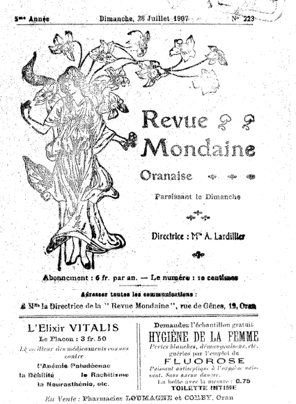 Revue mondaine oranaise 1907 couv 